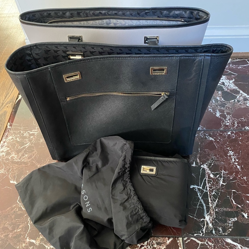 Lo & Sons Seville Tote system: light gray shell, Prima Shell + Travel Shell EUC